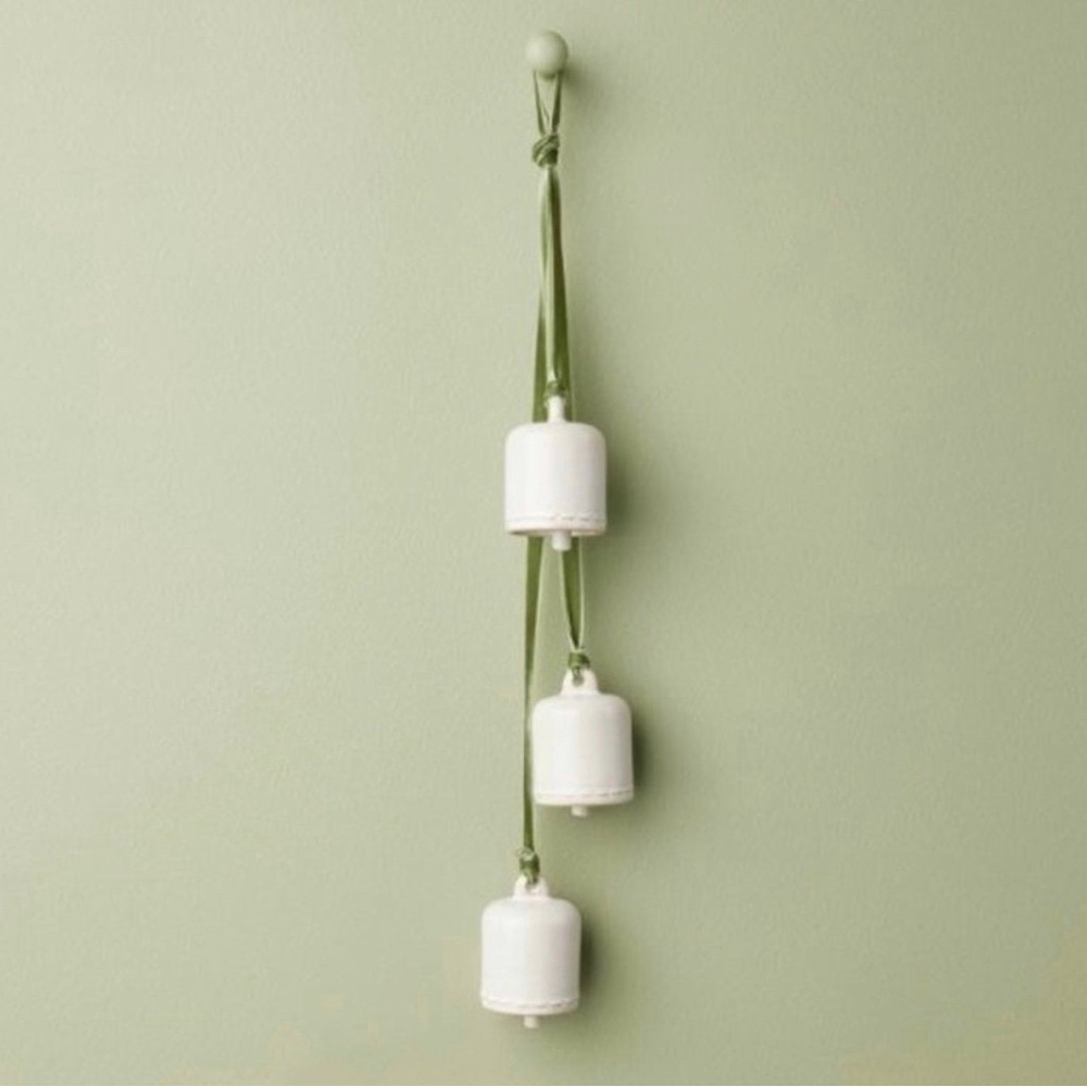 Hearth & Hand with Magnolia 3-Bell Ceramic Christmas Door Swag Cream